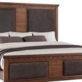 thumbnail image 3 of 66" X 89" X 68" Brown Fabric Cherry Oak Wood Upholstered (Hbfb) Queen Bed, 3 of 3