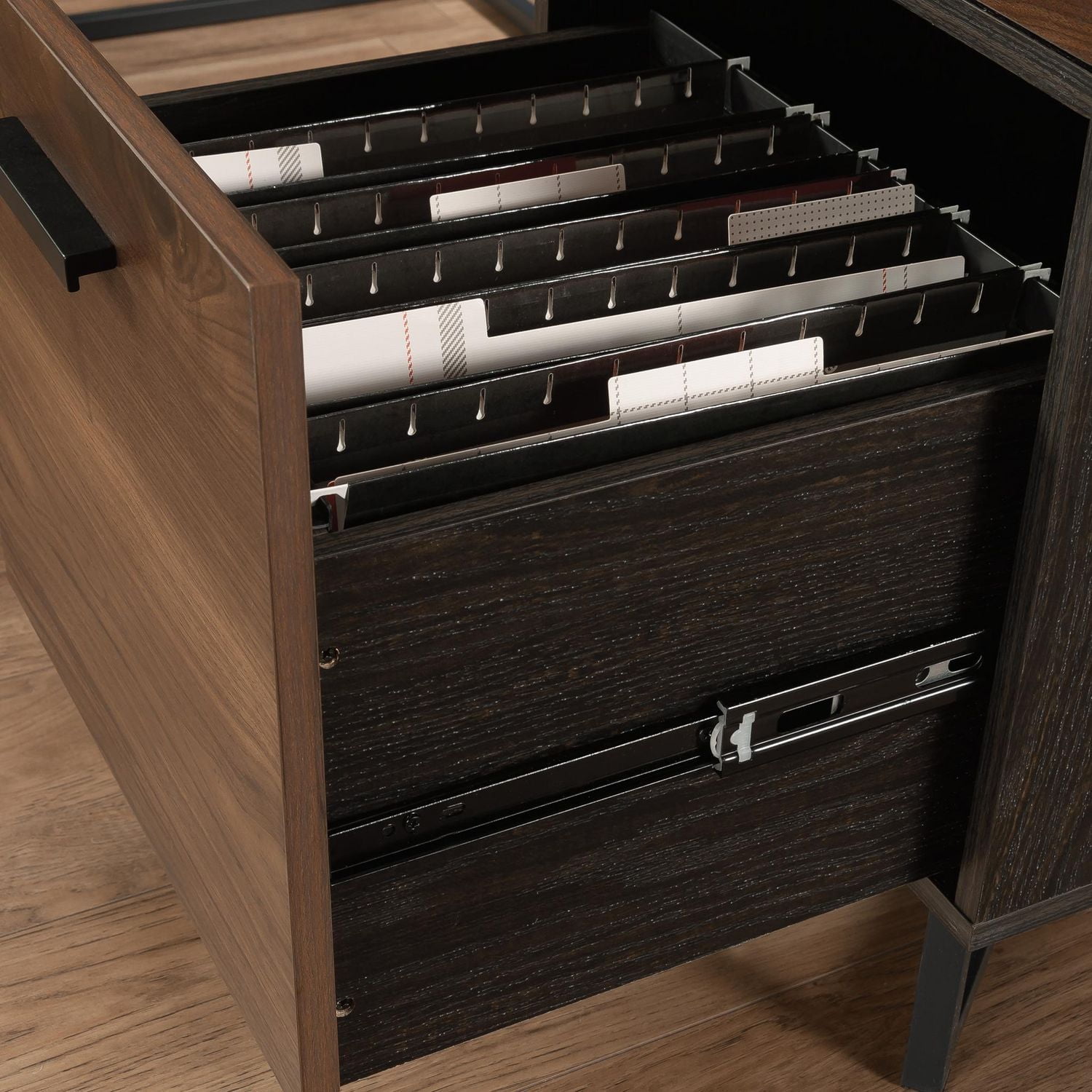 Sauder Canton Lane L-Desk, Brew Oak, 431209