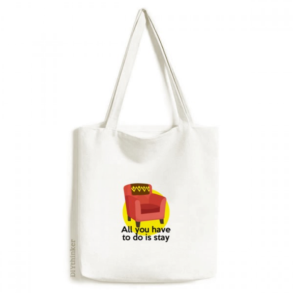 English Classic Emotional Lyrics Stay Tote Canvas Bag Shopping Satchel Casual Handbag