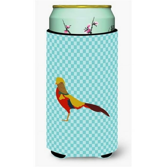 Carolines Treasures BB8102TBC Golden or Chinese Pheasant Blue Check Tall Boy Beverage Insulator Hugger
