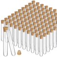 thumbnail image 1 of 100PCS Glass Test Tubes with Cork Clear Stoppers Round Bottom Lab Test Alcohol Tampons Tubes Container(15X100mm/13Ml), 1 of 5