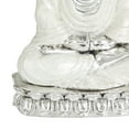 thumbnail image 5 of 12" x 16" Silver Polystone Meditating Buddha Sculpture with Engraved Carvings and Relief Detailing, by DecMode, 5 of 9