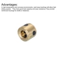 thumbnail image 4 of Sleeve Bearings 5mm/0.2" Bore,10mm/0.39" OD,10mm/0.39" Height,Wrapped Oilless Bushings Brass Graphite,Pack of 2, 4 of 4