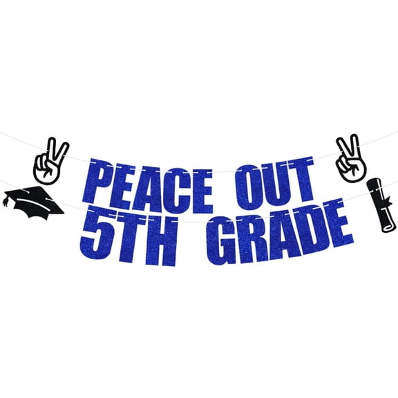 Out 5th Grade Banner, Hello 6th Grade Middle School, Congratulations You Did It, for Kids Class of 2025 Graduation Party Decorations