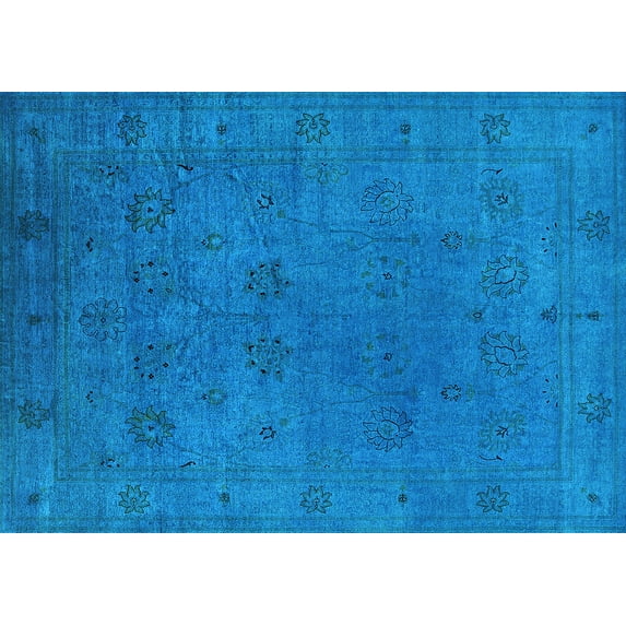 Ahgly Company Indoor Rectangle Oriental Light Blue Industrial Area Rugs, 2' x 5'