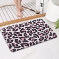 thumbnail image 4 of Pink and Black Of Leopard Print Bathroom Rugs Mat,Non Slip Microfiber Bathroom Rug,Rubber Backing,Soft Bathroom Mats for Bathroom Floor,Tub and Shower,17x27in(43x68cm), 4 of 5
