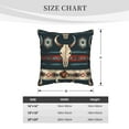 thumbnail image 4 of DouZhe Velvet Decorative Throw Pillow Covers Set of 2, Soft Square Cushion Cover with Invisible Zipper Vintage Ethnic Boho Bull Skulls Printing, 16"x16", 4 of 7