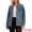 Retro Blue, variant on Women's Button Down Corduroy Collar Long Sleeve Shacket M Dark Blue