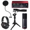 Focusrite Scarlett Solo Studio 4th Gen 2-in 2-out USB Audio Interface System with Ultimate Support Desktop Tripod Mic Stand Package
