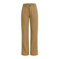 thumbnail image 4 of Gaukiv Womens Straight Pants High Rise Stretch Woven Casual Trousers Business Suit Pants Coffee 2XL, 4 of 6