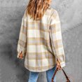 thumbnail image 6 of Cyber Deal Plaid Shacket Jacket Women,Women's Flannel Plaid Shacket Casual Long Sleeve Button Shirts Jacket Trendy Front Pockets Lapel Collar Coats with Side Pockets, 6 of 7