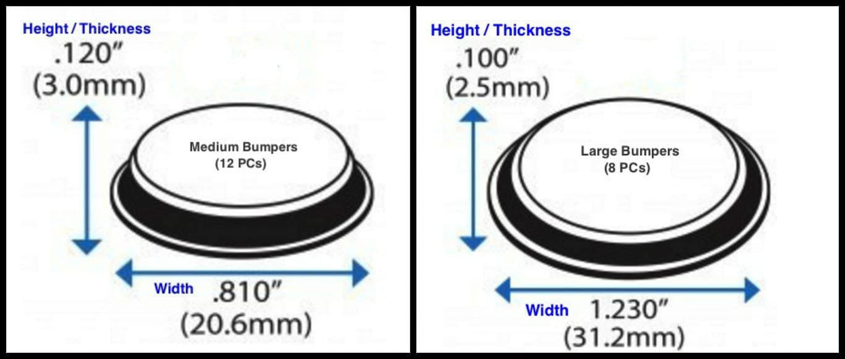 30-Pack Glass Table Bumpers With Stems | Mushroom Shape Rubber Grippers For 6mm Holes | Anti-Slip Furniture Pads