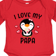 thumbnail image 4 of Inktastic I Love My Papa with Cute Penguin and Hearts Girls Long Sleeve Baby Bodysuit, 4 of 5