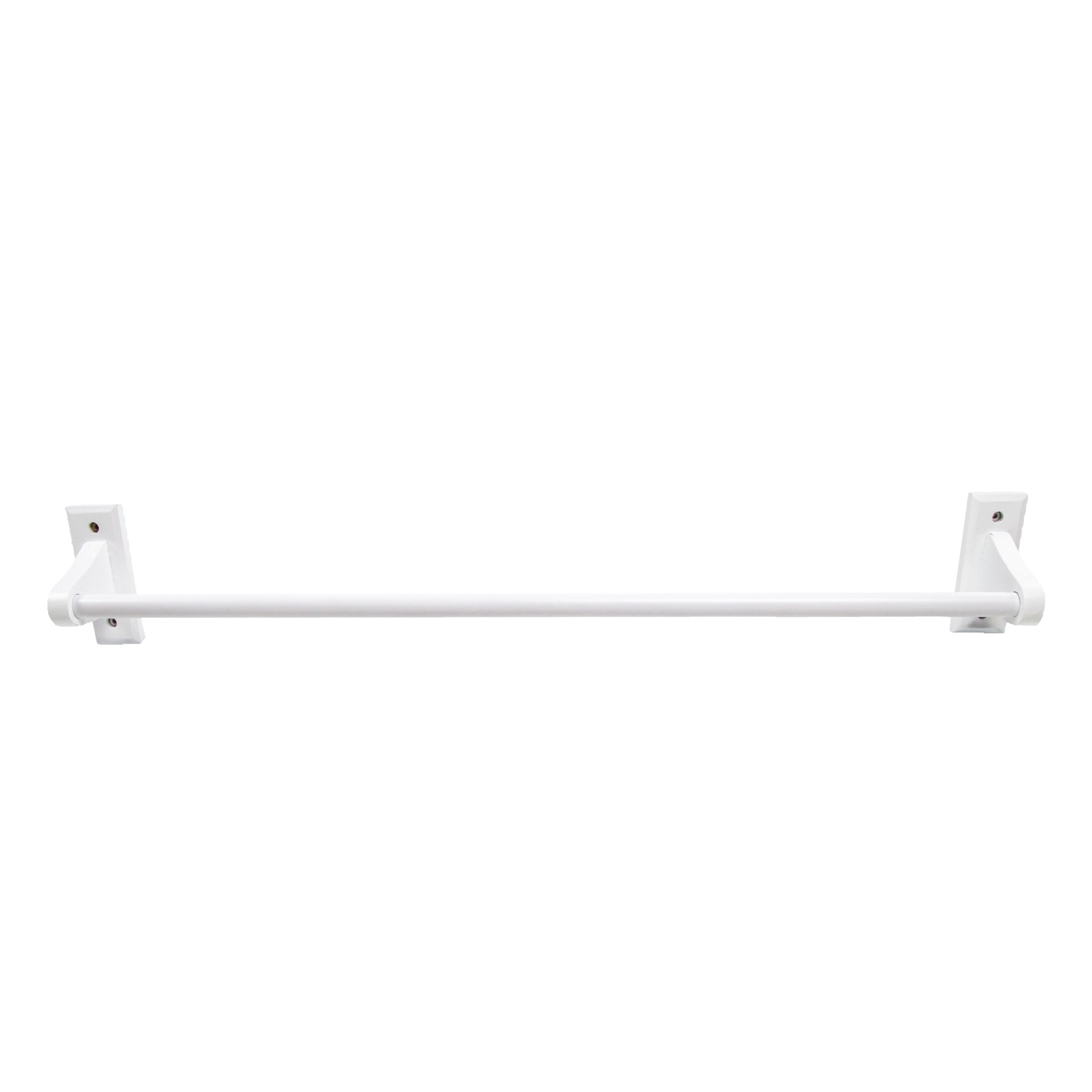 White Wood Dalton 30 in. Towel Bar, Bathroom and Kitchen Wall Mount