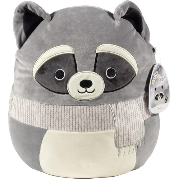Squishmallows Original 12-Inch Rocky The Raccoon - Official Jazwares Plush - Collectible Soft & Squishy Raccoon Stuffed Animal Toy - Add to Your Squad - Gift for Kids, Girls & Boys