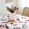 thumbnail image 4 of 4th of July Tablecloth for Rectangle Tables, USA Patriotic Table Cloth Spill Proof, Blue and White Polyester Table Cover for Independence Day Memorial Day Decoration (Rectangle, 60" x 84"), 4 of 5