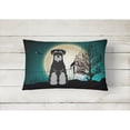 thumbnail image 2 of Carolines Treasures BB2224PW1216 Halloween Scary Standard Schnauzer Black Grey Canvas Fabric Decorative Pillow, 12H, 2 of 3