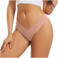 thumbnail image 2 of uublik Thong Panties for Women Pink No Show Thong Underwear Stretch Breathable Low Rise Panties, 2 of 5