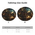 thumbnail image 7 of Library Books Magic Vintage Starry Round Fitted Tablecloth Elastic Edged Table Cloth Waterproof Table Cover 48in, 7 of 7