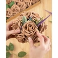 thumbnail image 2 of 25Pcs Artificial Roses Flowers Fake Roses with Stems Real Touch Foam Flowers for DIY Wedding Bouquet Baby Shower Centerpiece Floral Arrangement Party Home Decor(Black), 2 of 5
