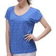thumbnail image 3 of Richie House Women's Linen T-shirt with starfish print RH2027-A-M, 3 of 6