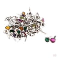 thumbnail image 1 of segolike 100x Metal Round Rhinestone Head Brads Paper Fastener for Card Making Crafts, 1 of 8