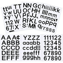 WuPing 8 Sheets of Vinyl Letter Stickers, Self-Adhesive Mailbox 1 Inch Number and Letter Stickers for Scrapbooking Bulletin Board Decorations (Black)