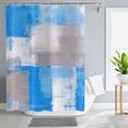thumbnail image 3 of Navy Shower Curtain, Watercolor Navy Contemporary Brush Strokes Oil Painting Abstract Geometric Bathroom Curtain Bathtub Decor Waterproof Fabric Machine Washable with 12 Hooks, 3 of 6