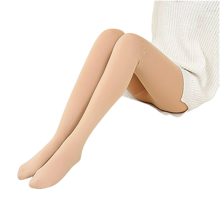 Fleece Lined Tights Women-Fake Translucent Stretch Thermal Warm Leggings  for Winter (Grey-200g)