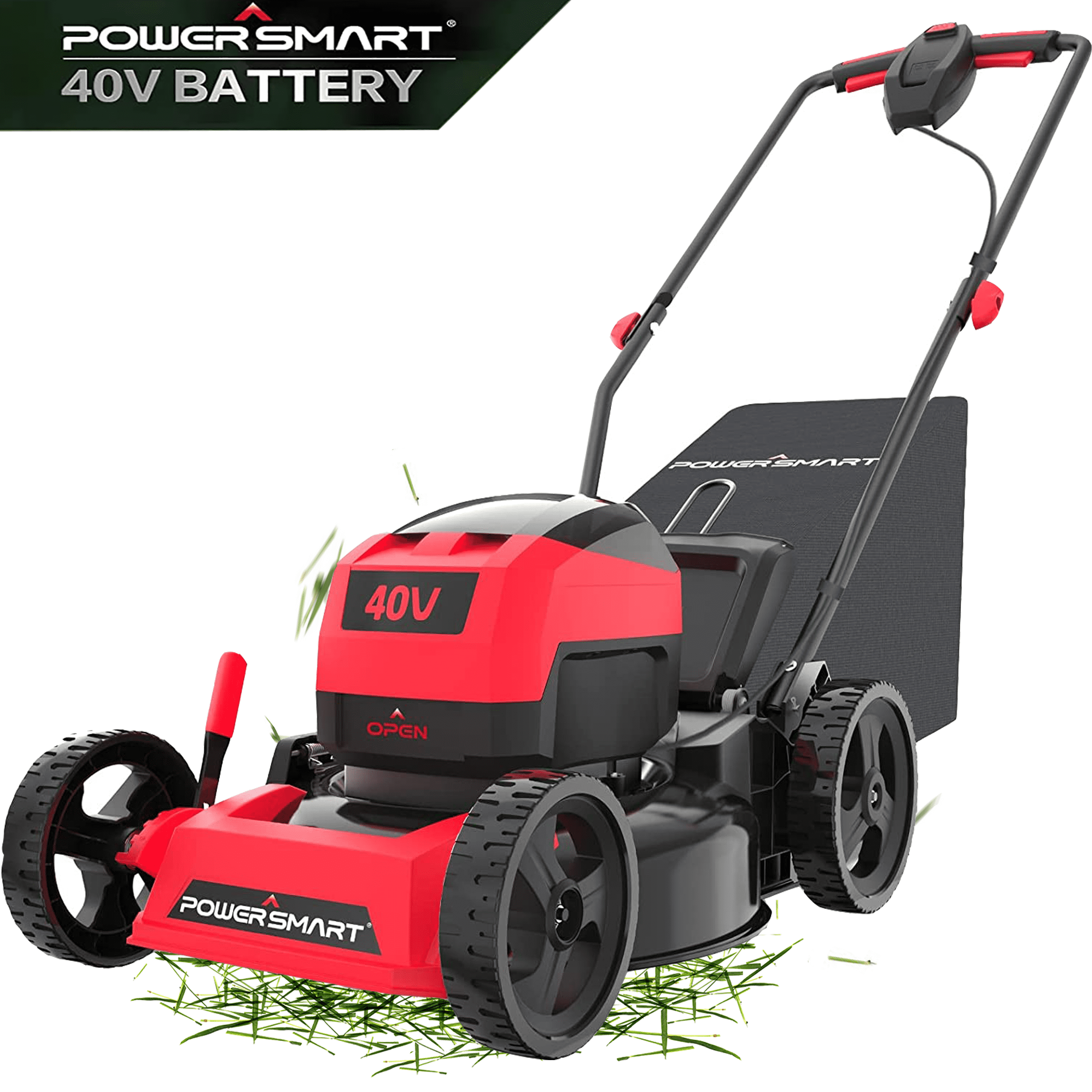 Lawn Mower Cordless, 40V 17'' Electric Lawn Mower Battery Powered, 3in1 Push Lawn Mower Walk