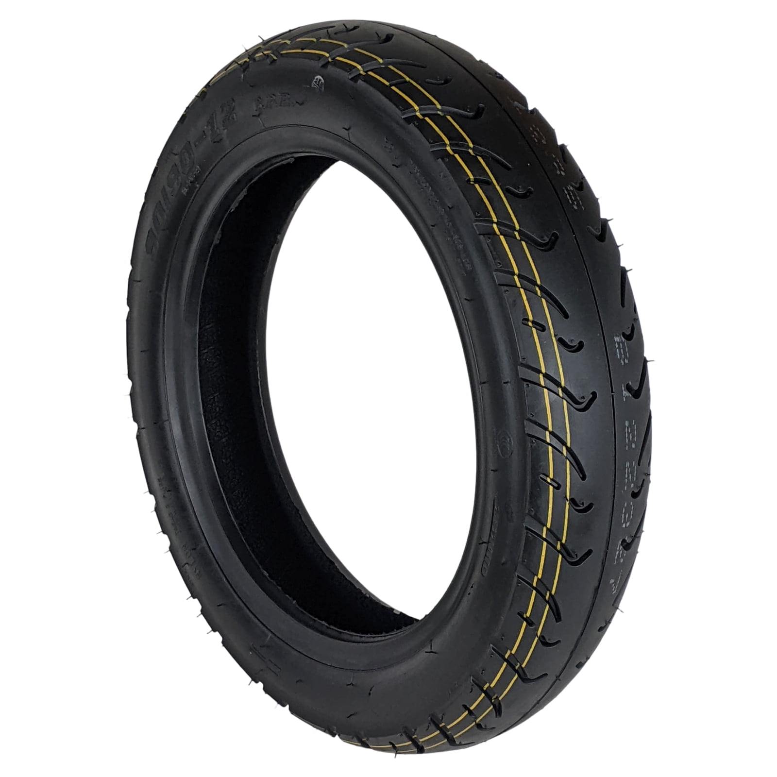 90/90-12 Tubeless Front or Rear Street Tread Scooter Tire - 12 Inch Rim - Suitable for TVS Jupiter, Hero Electric Optima HX/Photon HX