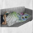 thumbnail image 6 of Watercolor Flower Soft Flannel Fleece Throw Blanket, Surreal Iris Peony Poppy Petals Paint with Moth Butterflies Wilderness, Cozy Plush for Indoor and Outdoor Use, 60" x 80", Multicolor, by Ambesonne, 6 of 6