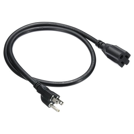 Uxcell 3Ft 15A 14AWG 3 Prong Extension Cord, SJT, ETL Listed, Black