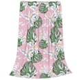 thumbnail image 2 of Honeii Lilies Flowers Print Fleece Blanket - Throw Blanket for Bed, Sofa, Couch, Camping, and Travel , Microplush Ultra Soft Warm Blanket-40"x30", 2 of 7