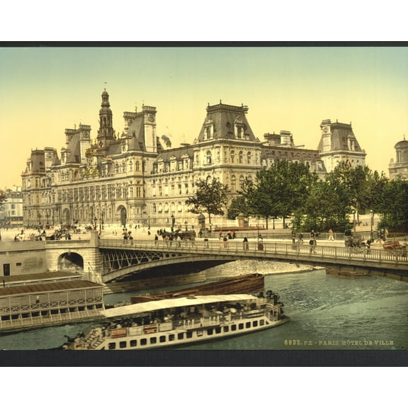 Print: Hotel De Ville, Paris, France, circa 1890