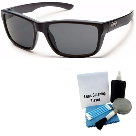 Suncloud Mayor Injection Sunglasses - Matte Black, Gray Polarized + Cleaning Kit