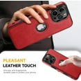 thumbnail image 6 of XG-Tech Luxury Leather Business Vintage Slim Non-Slip Cell Phone Case for iPhone 16 Pro Max, Red, 6 of 8