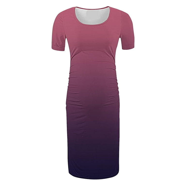 Frnrwgo formal Maternity Dress Pink Maternity Short Sleeve Dress Mama Baby Shower Pregnancy Dress S-xl, Infant Girl's, Size: Small