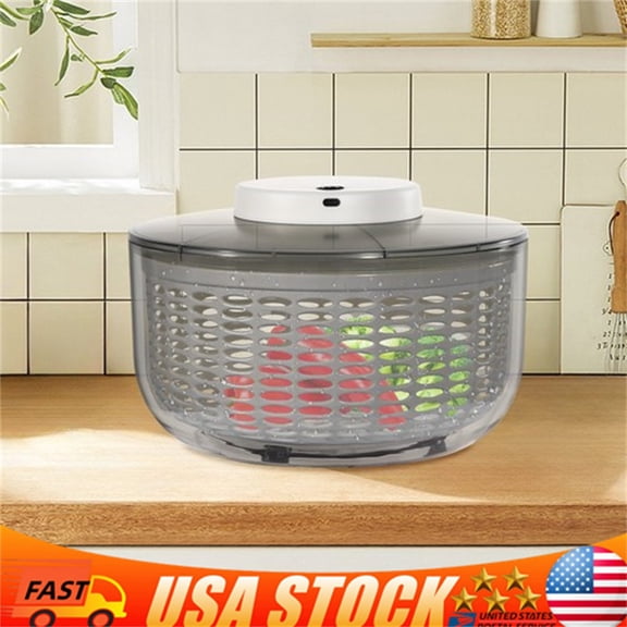 Electric Salad Spinner Large 6L Fruit Vegetable Washer Dryer Dehydrator Sale