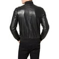 thumbnail image 3 of New Genuine Lambskin Leather Bomber Designer Jacket Motorcycle Biker Men's S M L XL A250, 3 of 4