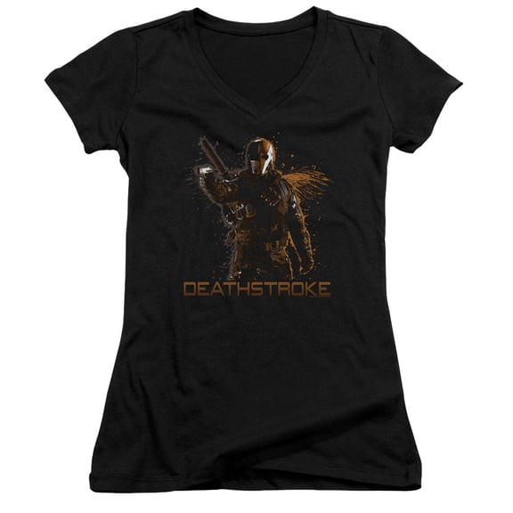 Arrow - Deathstroke - Juniors Cap Sleeve V-Neck Shirt - Small