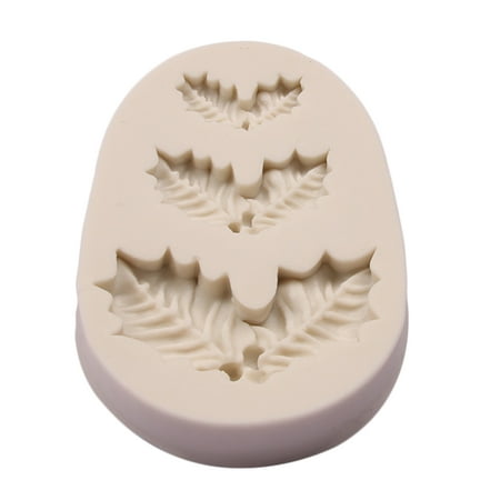 

DIY Christmas Holly Leaf Mold Silicone Craft Cake Clay Soap Decorating Family