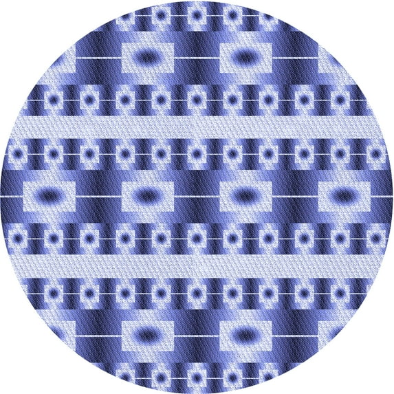 Ahgly Company Machine Washable Indoor Round Transitional Blue Angel Blue Area Rugs, 6' Round