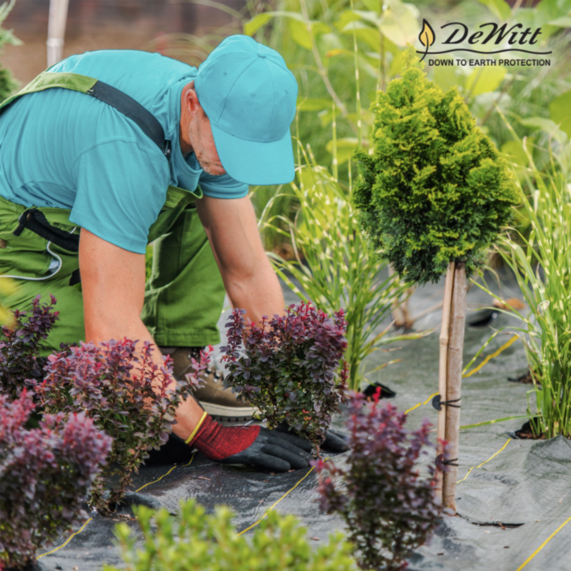 DeWitt Sunbelt Weed Barrier Fabric 3.2 oz, Heavy-Duty Ground Cover, 4 x 100 Feet