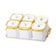 thumbnail image 5 of Caja de condimentos con tapa y bandeja Platos para servir divididos Botes de condimentos para Blanco, 5 of 9