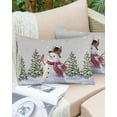 thumbnail image 6 of Winter Grey Christmas Throw Pillow Cover,Xmas Snowman Pine Trees Snowflake Rectangle Decorative Pillow Case Protector Soft Cushion Cover Lumbar Pillowcase for Couch Sofa Bedroom Car Decor 12x20 Inch, 6 of 8