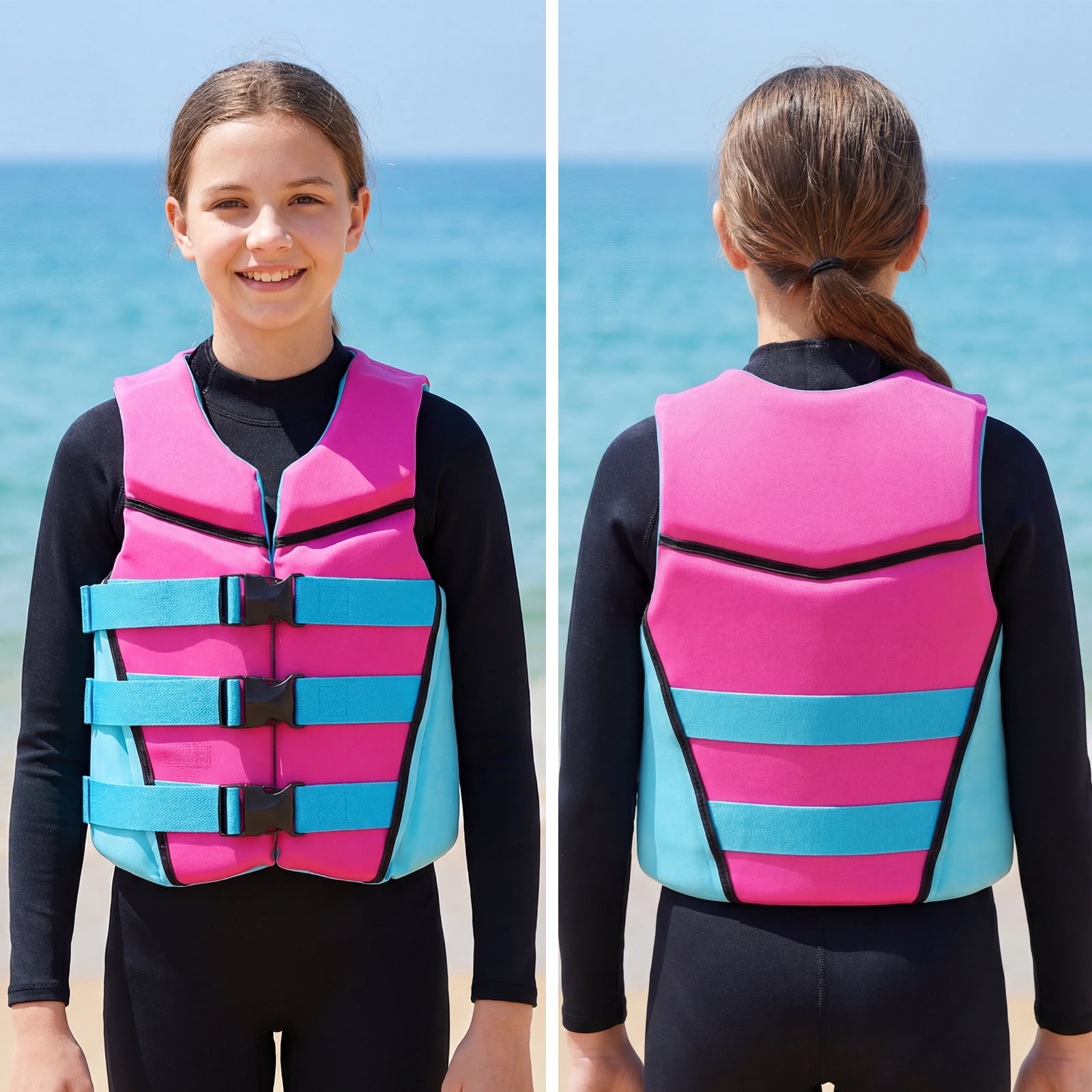 Kids Swim Vest Life Jacket Youth,Adjustable Flotation Buoyancy Swimsuit Trainer Vests,Swimming Aid Jacket for Boys Girls,Kayaking Fishing Sailing,Fit for 50-125 lbs