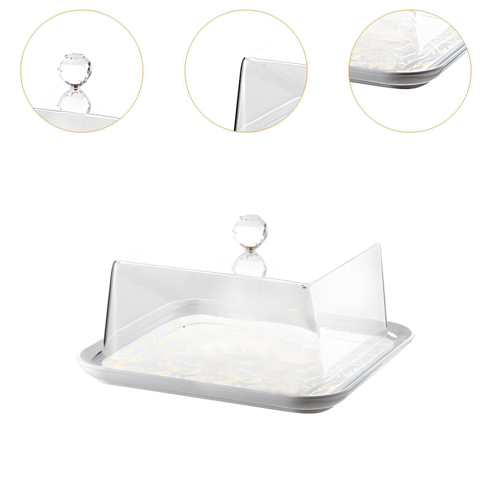 CUTICATE Acrylic Cake Cover Clear Acrylic Pastry Display Case for Birthday Square gold M