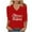 Red, variant on Christmas Shirts for Women 3/4 Sleeve V Neck Loose Tshirts Xmas Graphic Printed Festive Tees Holiday Tops (XL, Red 02)