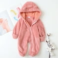 thumbnail image 3 of Hotiary Baby Boy Girl Winter Fuzzy Jumpsuit Infant Bear Ear Snowsuit Toddler Long Sleeve Footed Zipper Hoodie Romper Warm Onesie Coat for 3-12 Months, 3 of 8
